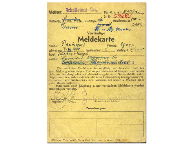 Vorläufige Meldekarte