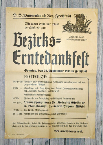 Einladungsplakat des Oö. Bauernbunds