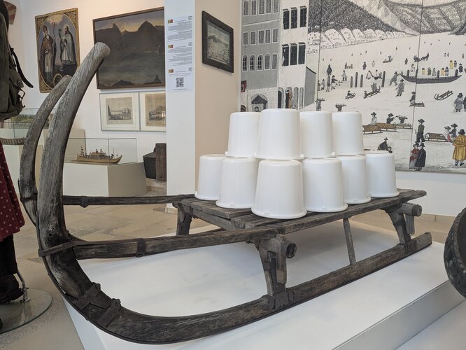 Schlitten für den Salztransport über den zugefrorenen Traunsee im Jahre 1830 | © Foto: Verbund OÖ Museen