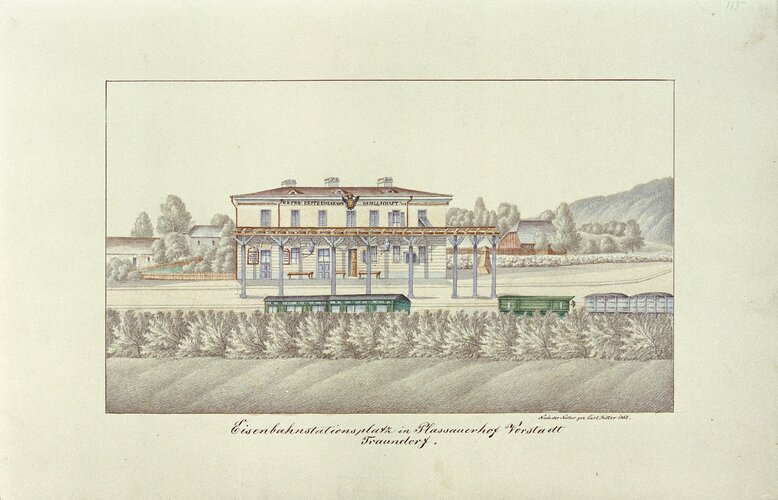 Eisenbahnstationsplatz in Plassauerhof Vorstadt Traundorf