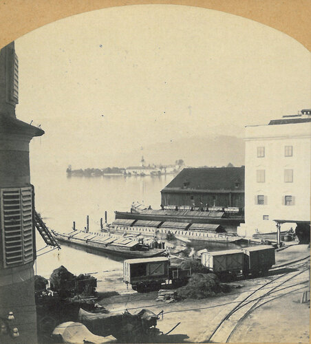 Rathausplatz von Gmunden im Jahre 1866