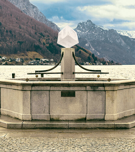 Salzkristall-Brunnen E U R O P E am Gmundner Rathausplatz | © Josef Linschinger