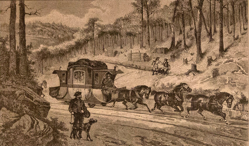 Pferdeeisenbahn Linz - Budweis - 1880 | Quelle: Green Belt Center