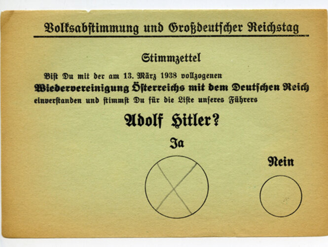 Stimmzettel zur Volksabstimmung 1938 | © Thomas Hackl