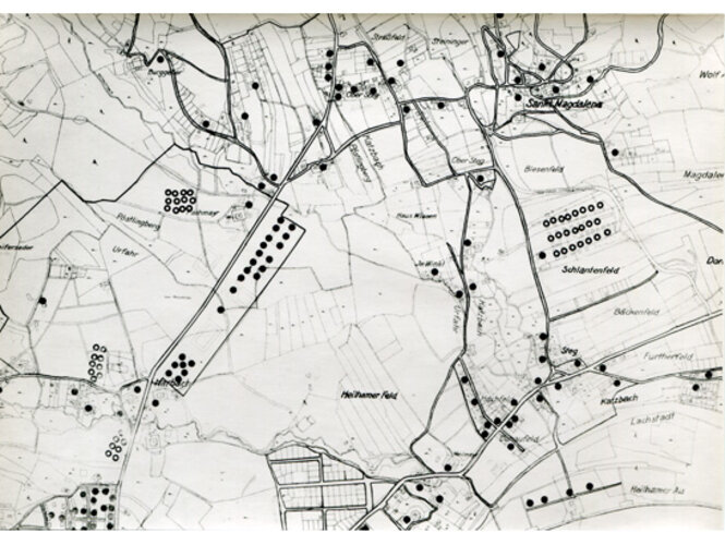 Bombentreffer in der Harbachsiedlung