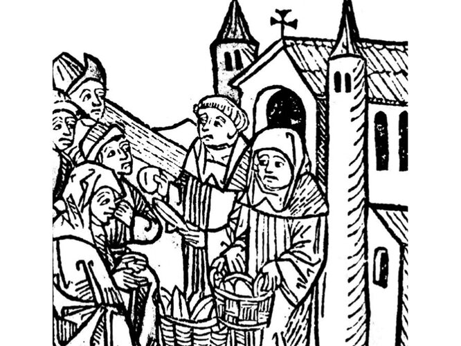 Verteilung von Almosen | © Bearbeitung: Oö. Museumsverbund