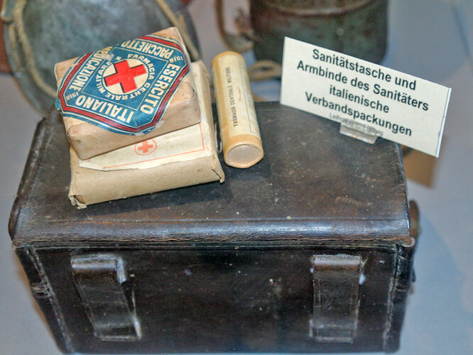 Objekte des Soldaten an der Front im 1. Weltkrieg