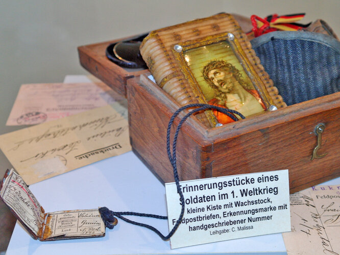 Objekte des Soldaten an der Front im 1. Weltkrieg
