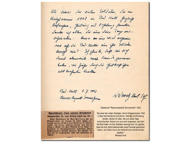 Gästebuch des "Reserve-Lazaretts" Sonnenheim