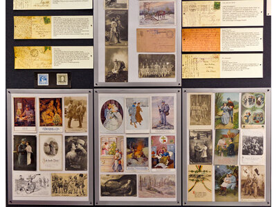 Briefverkehr mit der Heimat - Tafel mit Feldpostkarten | © Foto: Verbund Oö. Museen