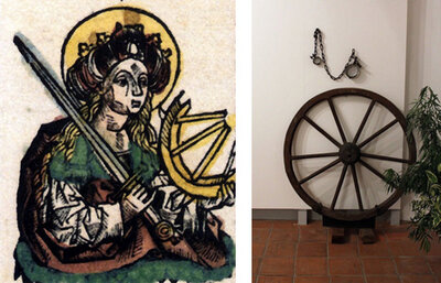 Mit Richtrad und Schwert