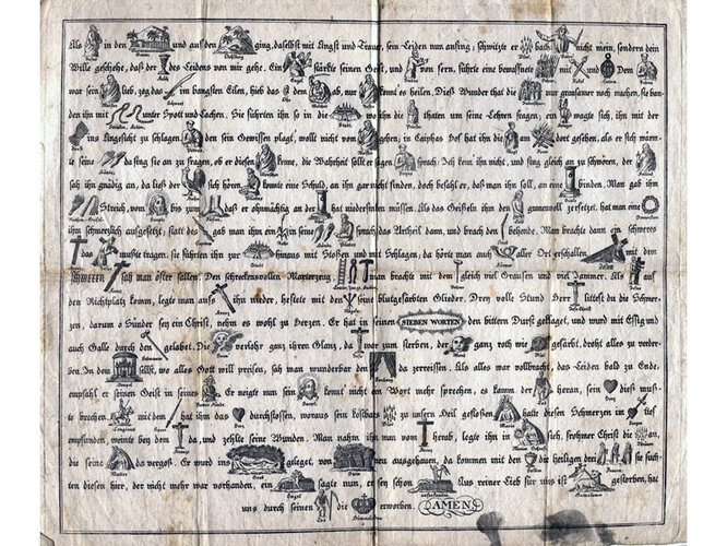 Die Leidensgeschichte Jesu mit der Darstellung der Leidens- und Marterwerkzeuge | © Mühlviertler Schlossmuseum Freistadt
