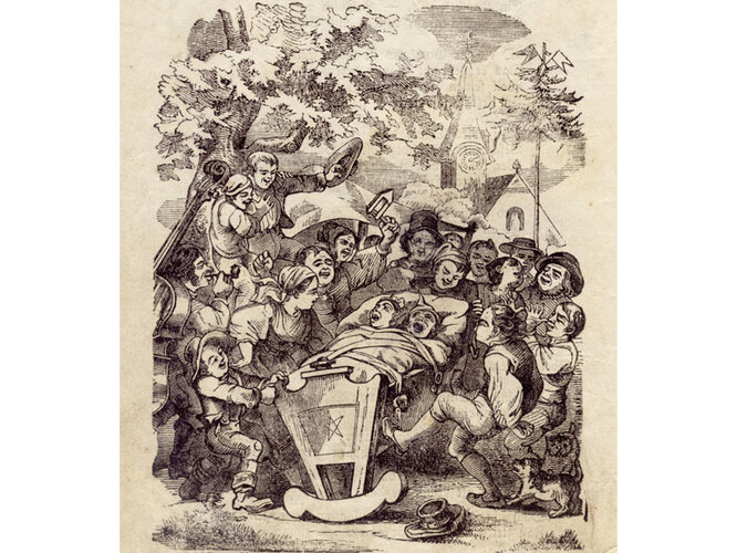 Oberösterreichischer Schwank: "Die Großkinderwiege zu Marchtrenk", Ausschnitt | © Mühlviertler Schlossmuseum Freistadt, Foto: Fritz Fellner