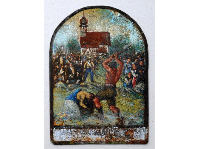 Blechbild der Kopfstättsäule Astätt | © Gerhard Hofmann, Foto: Gerhard Hofmann