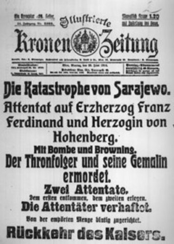Kronenzeitung 2014 - Bericht vom Attentat auf das Thronfolgerpaar | © gemeinfrei