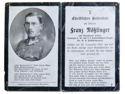 Sterbebild Franz Nößlinger