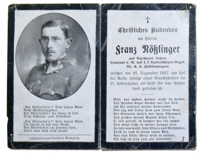 Sterbebild Franz Nößlinger