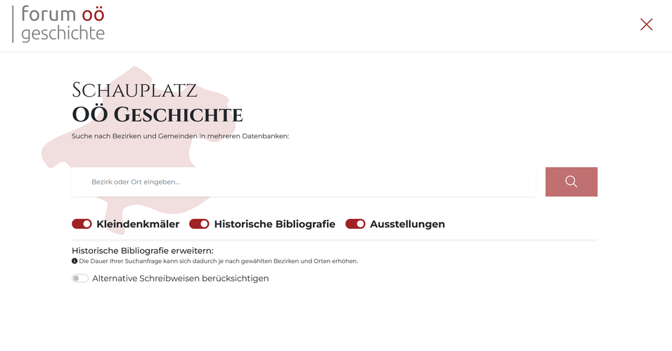 Screenshot Schauplatzsuche