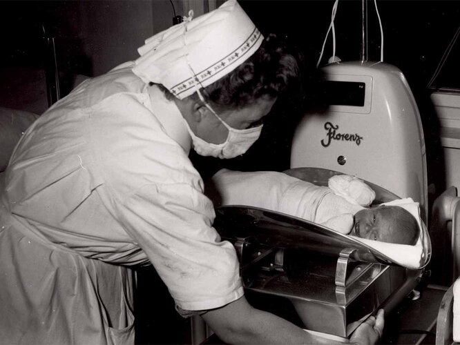 Säuglingsstation | © OÖ. Landesarchiv, Allgemeine Fotosammlung