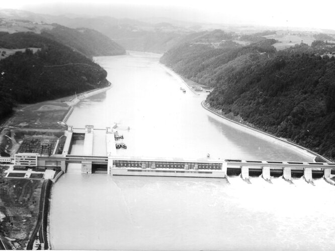 Donaukraftwerk Aschach/Donau | © OÖ. Landesarchiv, Allgemeine Fotosammlung