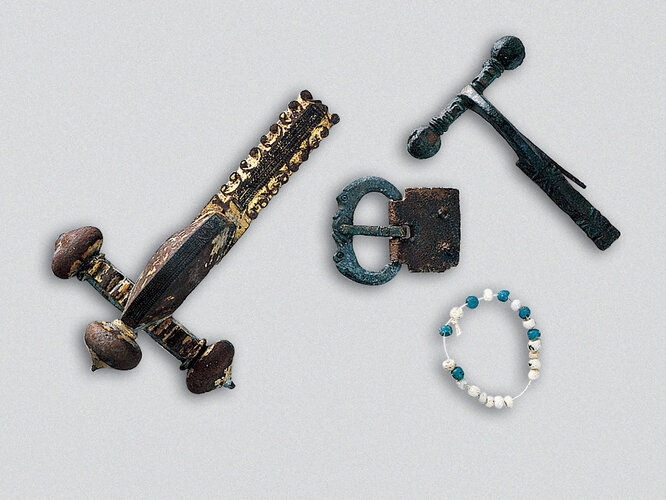 Spätantikes Grabinventar | © B. Ecker, Oö. Landesmuseum