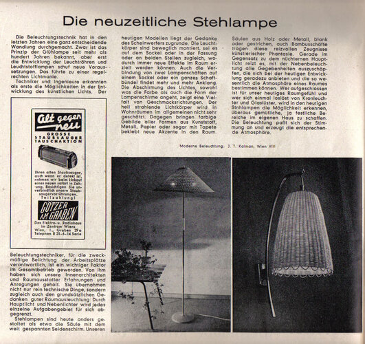 Die neuzeitliche Stehlampe