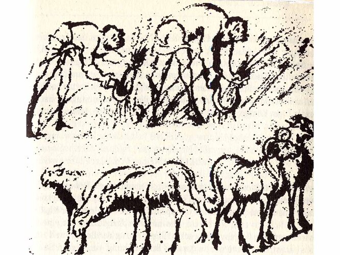 Bauern bei der Ernte