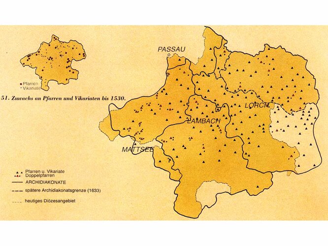 Pfarrnetz im Mittelalter | © Diözesanarchiv Linz