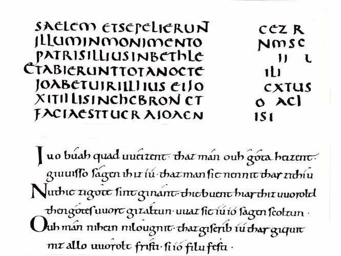 Unziale und karolingische Minuskel