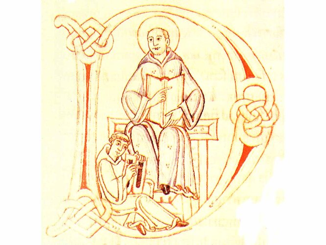 Mönch und Schüler | © Bearbeitung: Oö. Museumsverbund