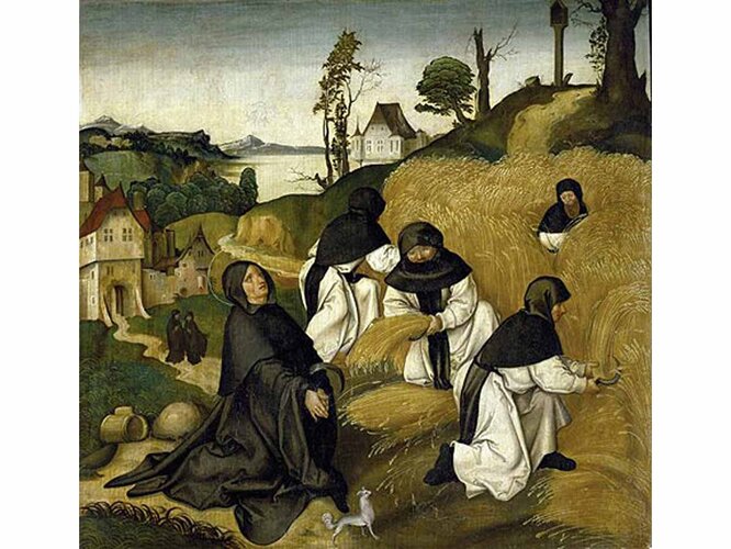 Zisterzienser bei der Ernte | © Public Domain