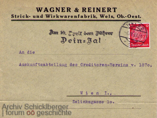 Wahlwerbung auf Briefumschlägen | © Archiv Schicklberger, Eibelstadt