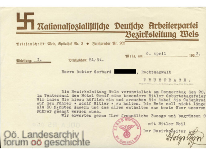 Einladung | © Oö. Landesarchiv