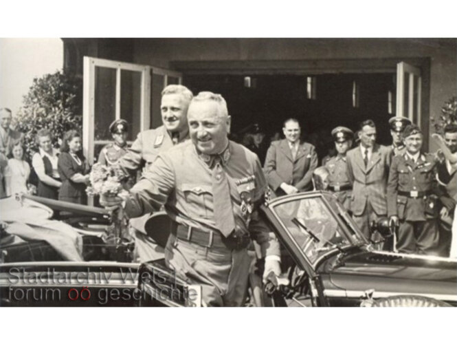 Robert Ley in Wels | © Stadtarchiv Wels / Archiv der Freiwilligen Feuerwehr Wels