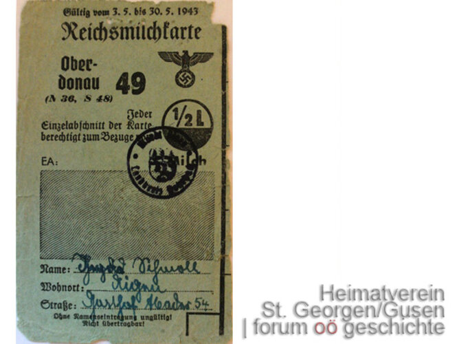 Reichskarte für Urlauber | © Heimatverein St. Georgen/Gusen