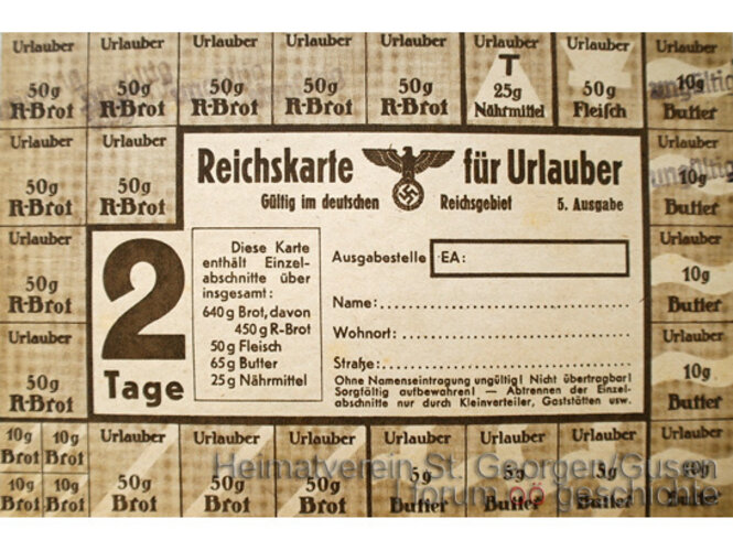 Reichskarte für Urlauber | © Heimatverein St. Georgen/Gusen