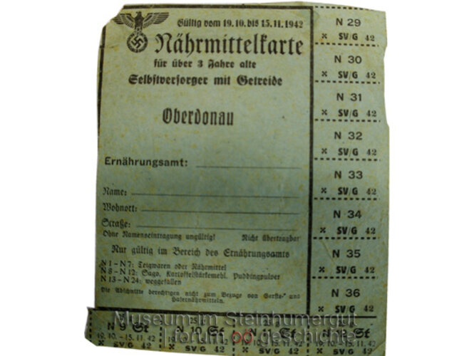 Nährmittelkarte für Getreide | © Museum im Steinhumergut