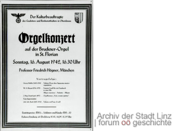 Orgelkonzert | © Archiv der Stadt Linz