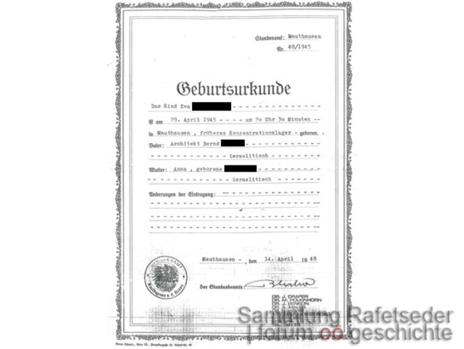 Geboren im KZ Mauthausen