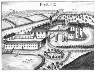 Schloss Parz nach einem Stich von Georg Matthäus Vischer von 1674 | gemeinfrei | © gemeinfrei
