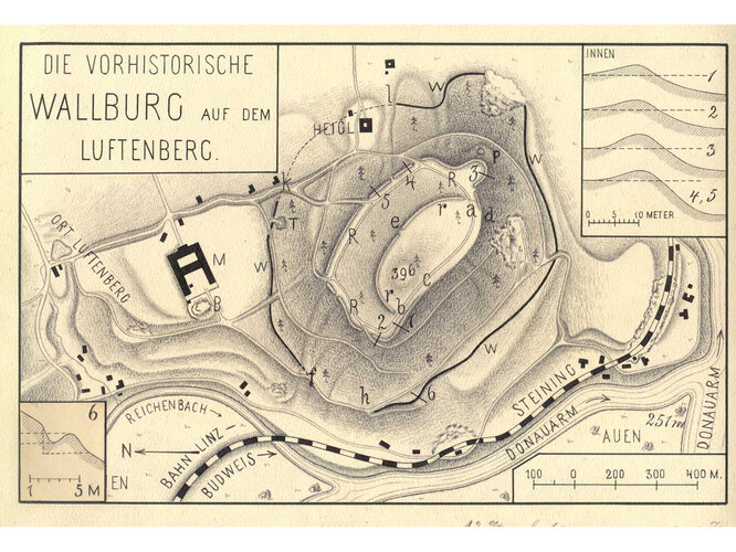 Die Wallburg auf dem Luftenberg - Zeichnung