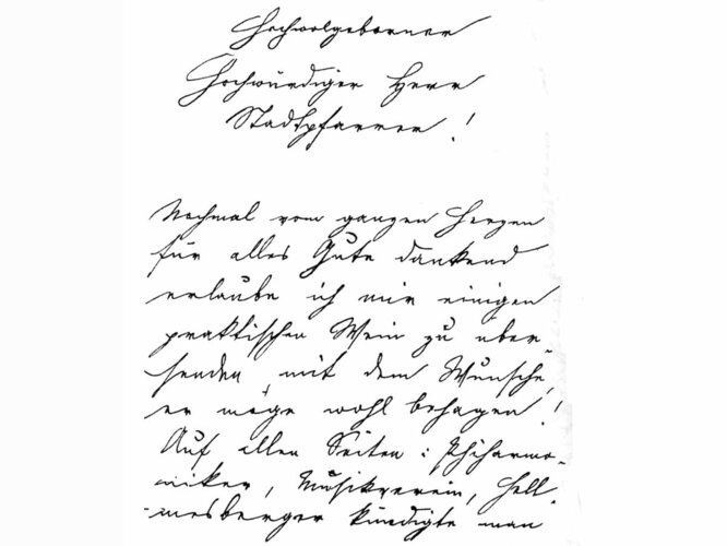 Brief an Stadtpfarrer | © Österreichische Akademie der Wissenschaften, Kommission für Musikforschung, Brucknerarchiv und -bibliothek