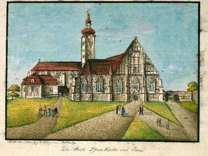 Stadtpfarrkirche Enns | © OÖ. Landesmuseen, Grafische Sammlung