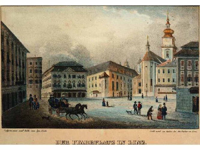 Linzer Pfarrplatz | © OÖ. Landesmuseen, Grafische Sammlung