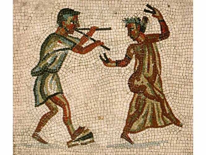 Musikdarbietung im Theater | © Universität Innsbruck, Institut für Archäologien