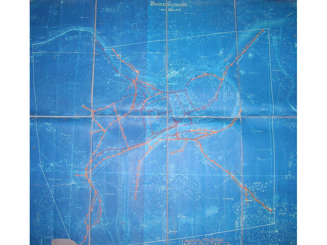 Plan des Rohrleitungsnetzes in Ischl | © Stadtamt Bad Ischl