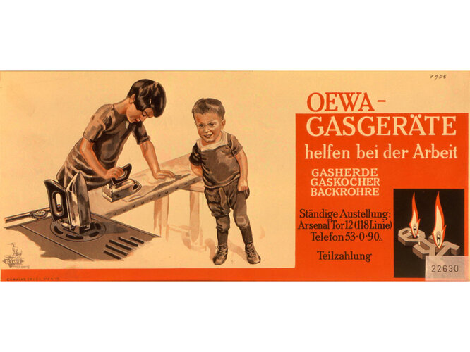 Werbeplakat Gasgeräte