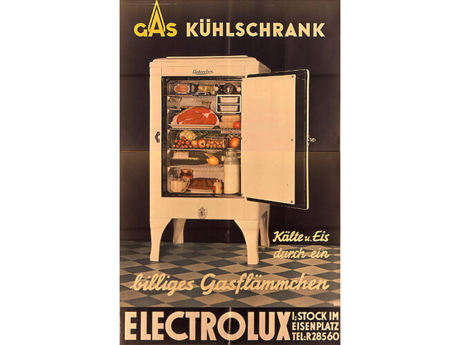 Werbeplakat für Gasgeräte