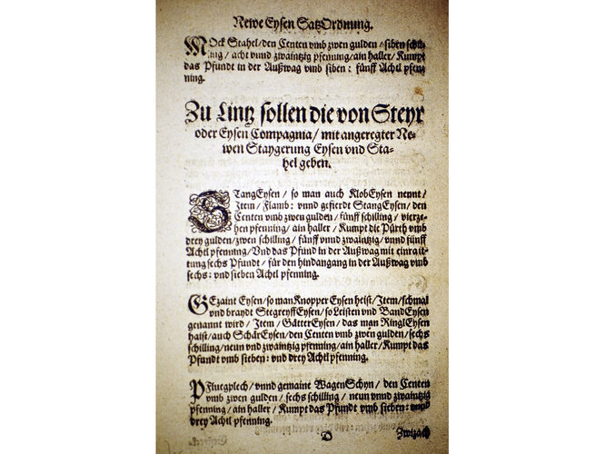 Eisensatzordnung | © Archiv der Stadt Linz