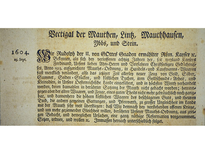 Mautvectigal | © Archiv der Stadt Linz